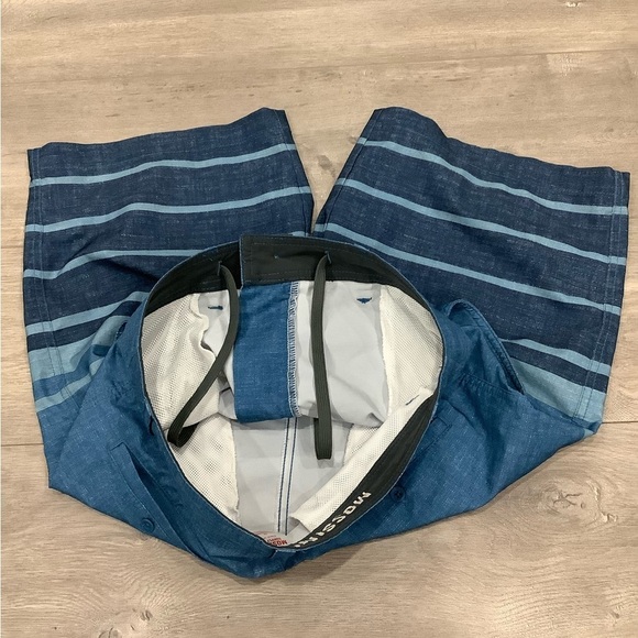 Men's Mossimo Supply Co 30 S Small Swim Shorts Trunks Board Hybrid Stripes Blue - Picture 4 of 8